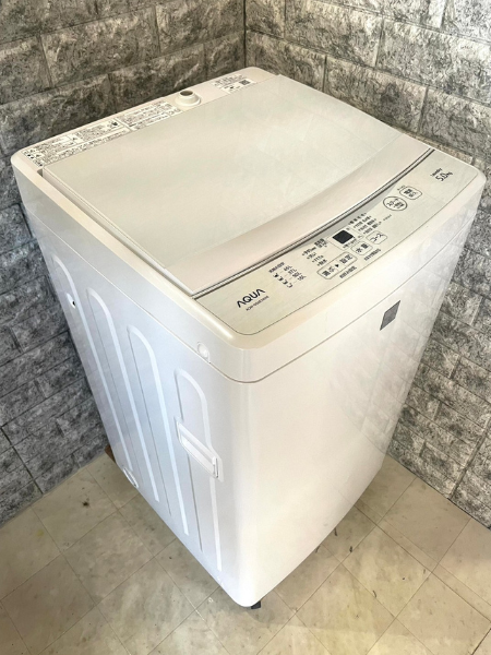 AQUA 全自動電気洗濯機 AQW-GS5E7 2020年製 5.0kg キーワードホワイト 送風 乾燥機能付き